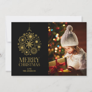 Carte photo de vacances Gold Snowflake