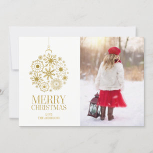 Carte photo de vacances Gold Snowflake