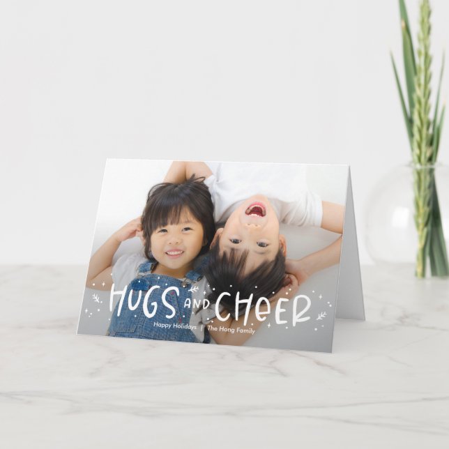 Carte photo de vacances joyeux de couleur éditable (Devant)