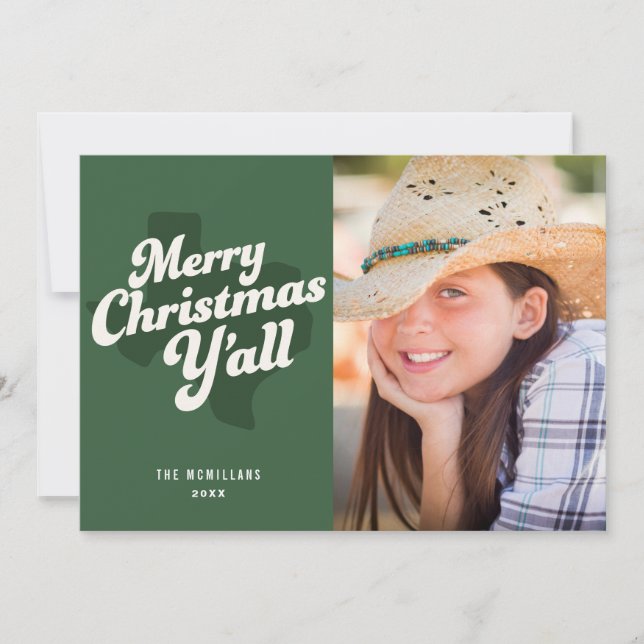 Carte photo de vacances *Joyeux Noël Y'all* (Devant)