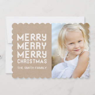 CARTE PHOTO DE VACANCES MODERNE MERRY CHRISTMAS