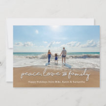 Carte photo de vacances | Paix, Amour et Famille