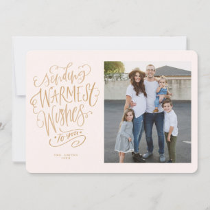 Carte photo de vacances Pink Gold Warmers
