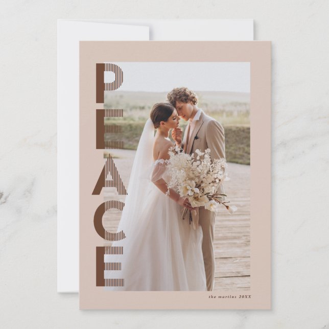 Carte photo de vacances pour la paix Lined en Brow (Devant)