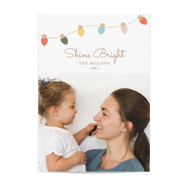 Carte photo de vacances Retro Twinkle Lights (Créateur téléchargé)