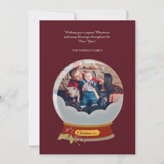 Carte photo de vacances Snow Globe (Devant)