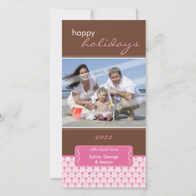 CARTE PHOTO DE VACANCES :: support en forme de P3  (Devant)