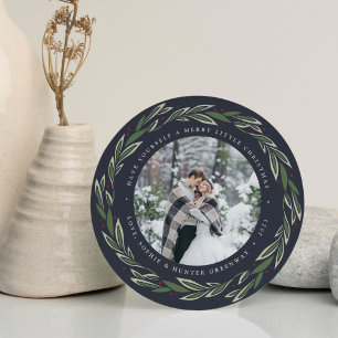 Carte photo de vacances Wreath Winter