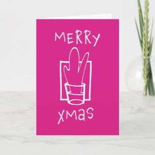 Carte photo de verre à shot pétillant de Noël