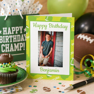 Carte Photo de voeux d'anniversaire sur le thème de foot