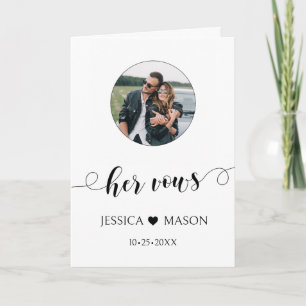 Carte photo de vœux de mariage minimaliste noir bl