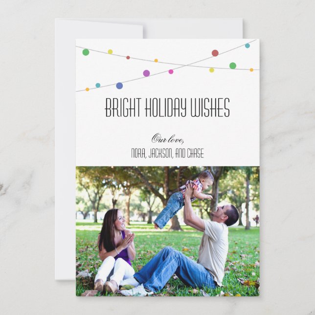 Carte photo de voeux de vacances brillants (Apple) (Devant)