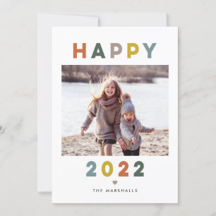 Carte photo de vœux pour la nouvelle année 2022 en