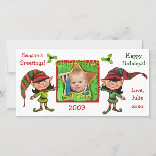 Carte photo des elfes de Noël