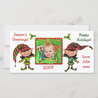 Carte photo des elfes de Noël