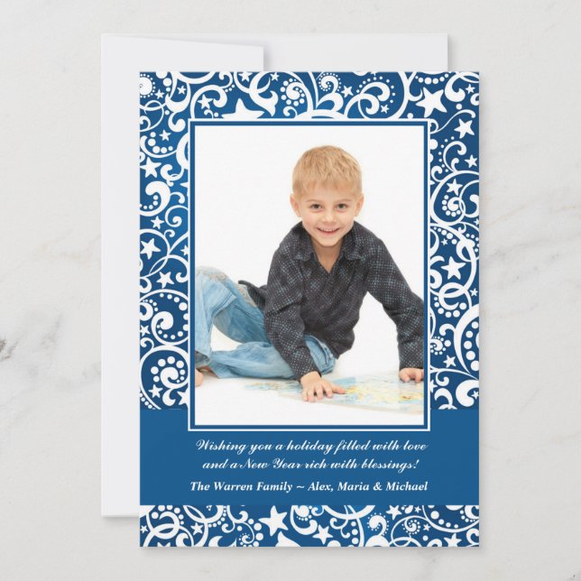 Carte photo des étoiles et des tourbillons d'hiver (Devant)