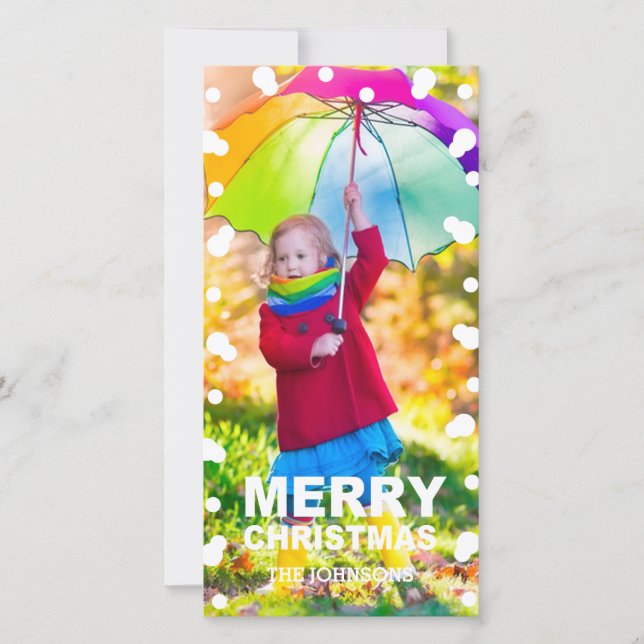 Carte photo des flocons de neige de Noël (Devant)