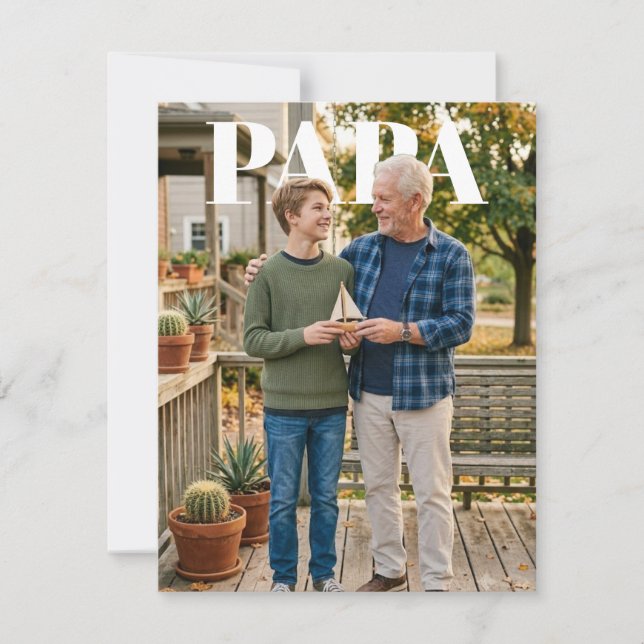 Carte Photo Devant 'Papa' Fête des Pères (Devant)