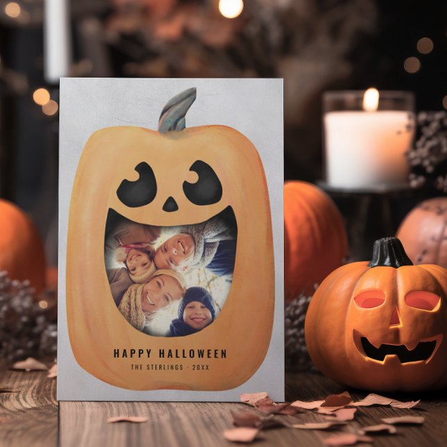 Carte photo d'Halloween avec Citrouille Jack-o'-la (Créateur téléchargé)