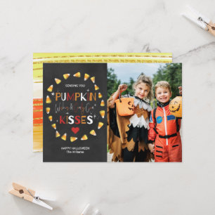 Carte photo d'Halloween   Voeux citrouilles et bon