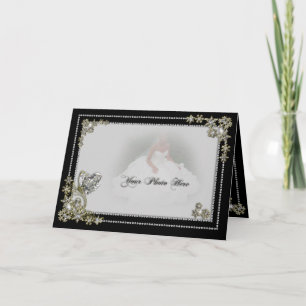 Carte Photo Diamond Snow Flake & Heart Winter