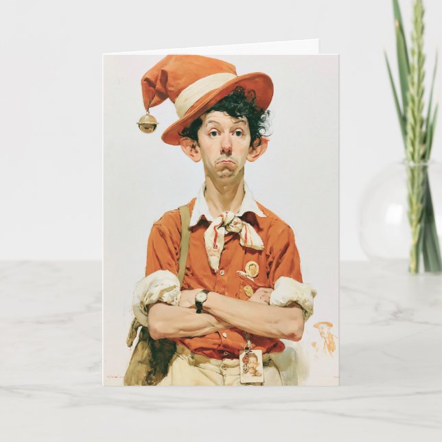 Carte Photo d'identité de lutin de Noël impassible (Devant)
