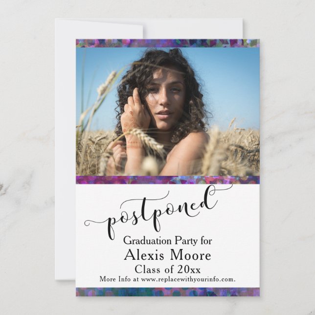 Carte photo différé de la fête de graduation uniqu (Devant)