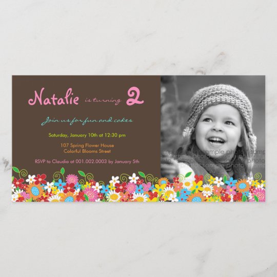 Carte photo d invitation d anniversaire  de jardin Zazzle fr