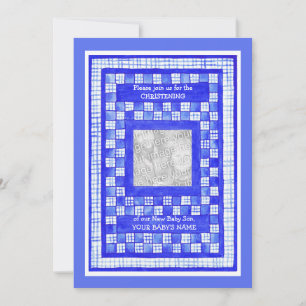 Carte photo d'invitation de baptême personnalisabl
