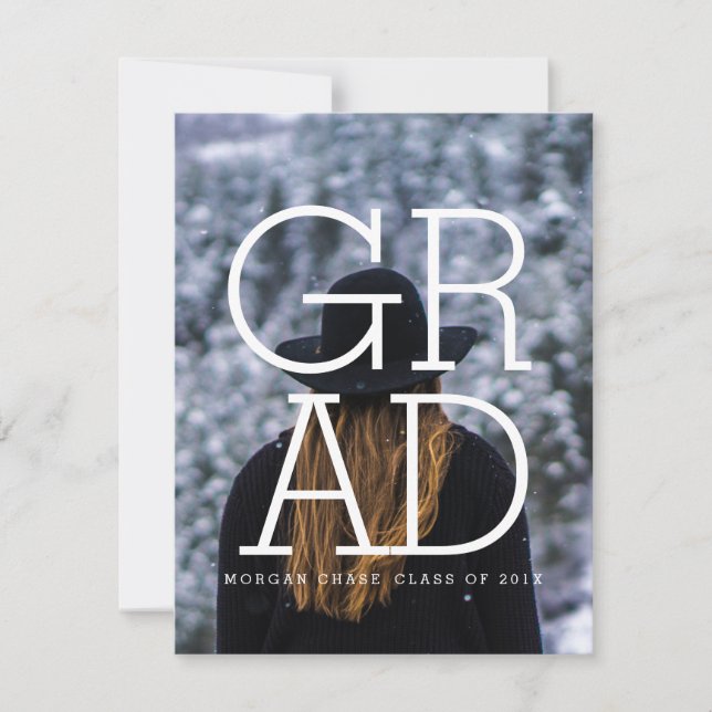 Carte photo d'invitation Gras Moderne Grad Party (Devant)