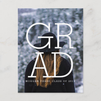 Carte photo d'invitation Gras Moderne Grad Party