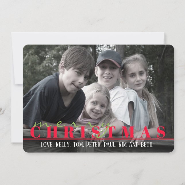 Carte photo double face avec points rouges et vert (Devant)
