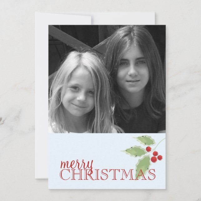 Carte photo double face Holly Sprig (Devant)