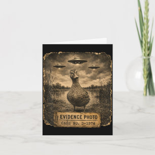 Carte Photo d'OVNI de canard drôle humour d'alien 