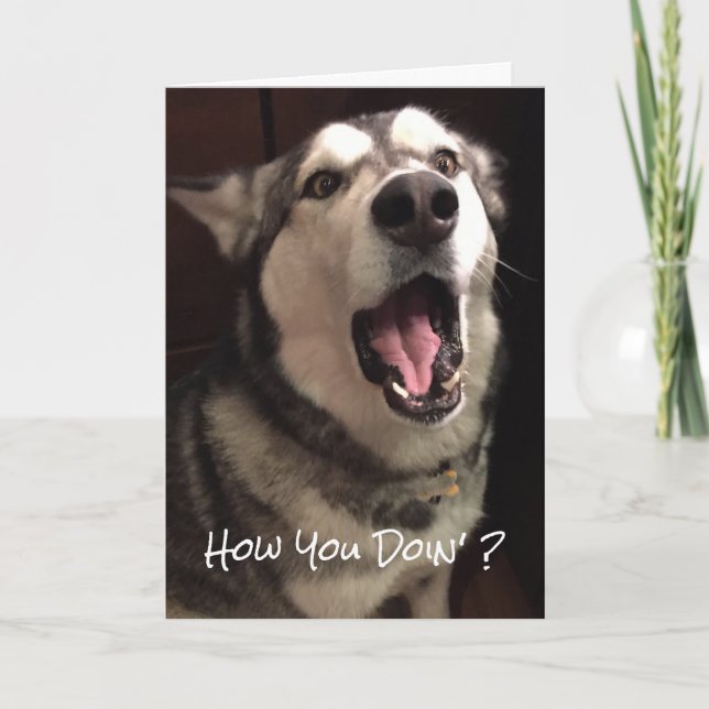 Carte Photo drôle d'Alaskan Malamute pour penser à vous (Devant)