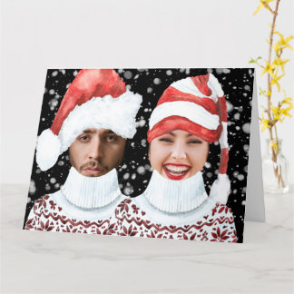 Carte Photo drôle de Noël personnalisé avec le Père Noël