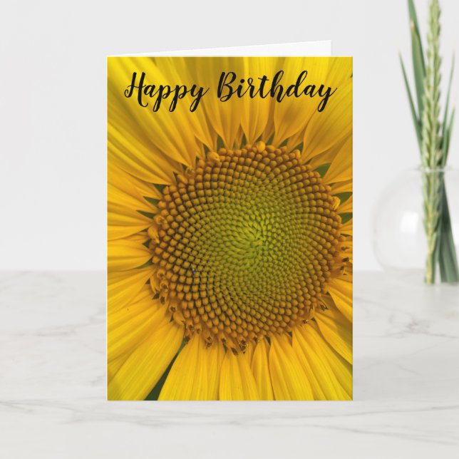 CARTE PHOTO DU CHAMP DE SUNFLOWER HAPPY BANTHDAY GREETIN (Devant)