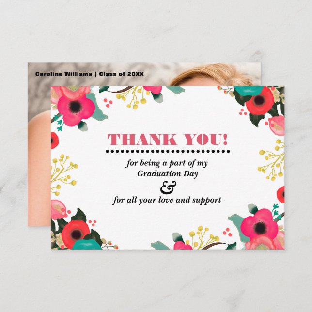 Carte photo du Merci de diplôme (Devant / Derrière)