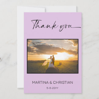 Carte Photo du Merci Mariage de lavande