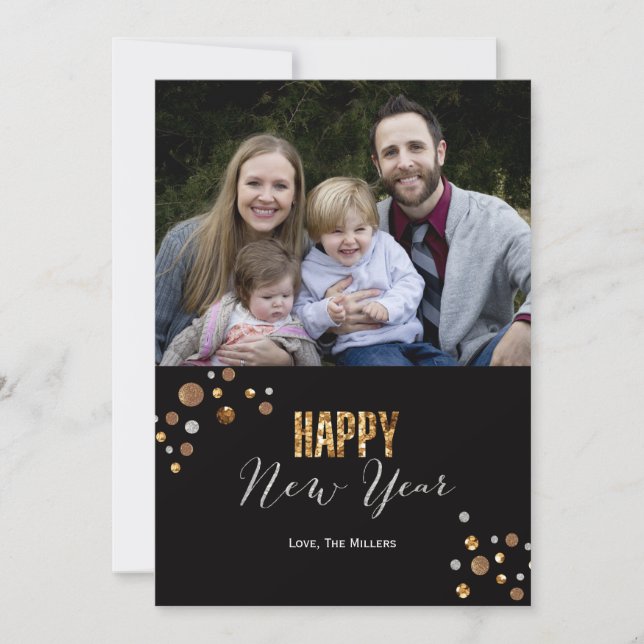 Carte photo du Nouvel An (Devant)