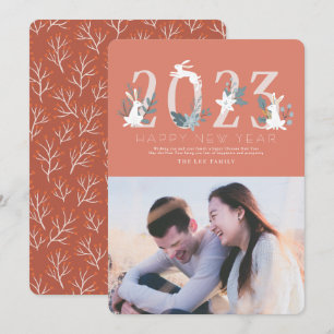 carte photo du Nouvel An chinois 2023 Red Foliage 