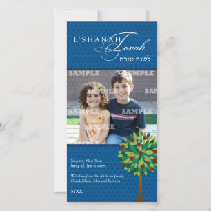 Carte photo du Nouvel An juif Apple Tree