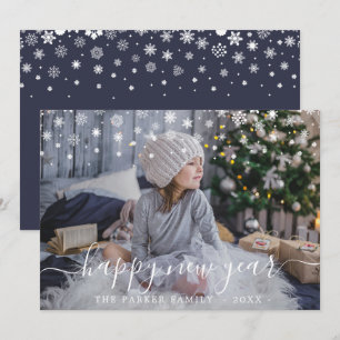 Carte photo du Nouvel An Neige