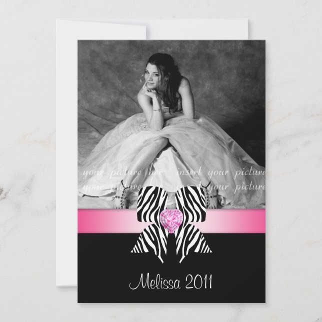 Carte photo du Zebra Bow Graduation Party (Devant)