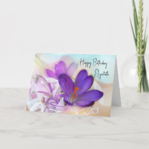 Carte Photo d'un Anniversaire de Crocus au printemps vio