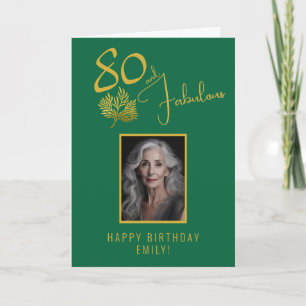 Carte Photo élégant 80 et Fabuleux Twig 80e anniversaire
