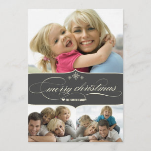 Carte photo élégant de famille de vacances de
