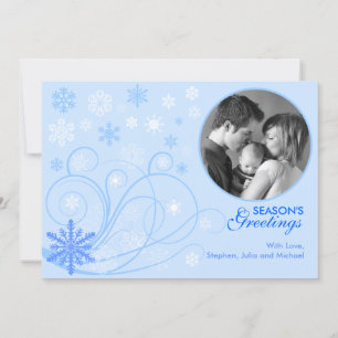 Carte photo Élégant des tourbillons et des flocons