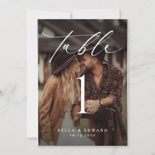 Carte photo élégant du numéro de table