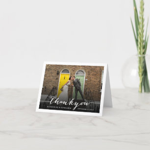 Carte photo élégant moderne de Merci de mariage de